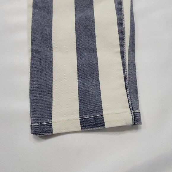 Vince Camuto Jeans Womens 2 Striped Navy White Five Pocket Skinny Retro Preppy - Picture 5 of 16